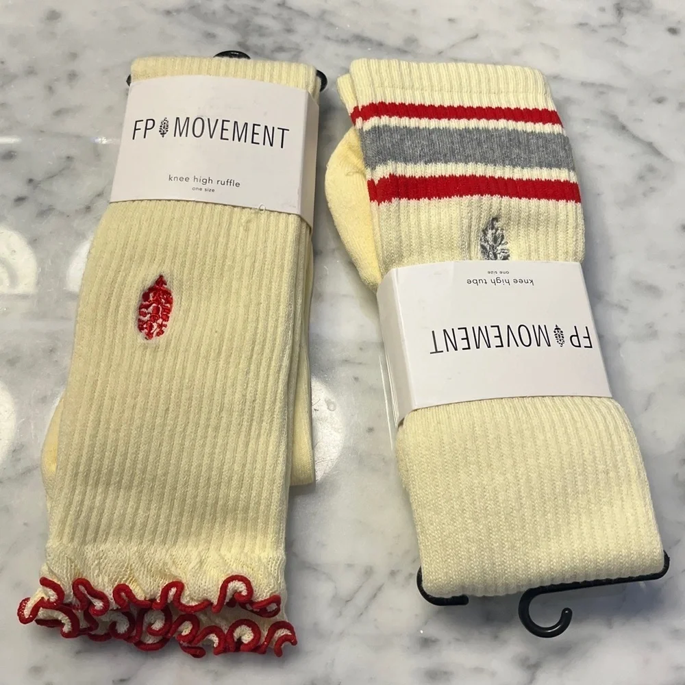 Free People Knee High Socks, 2 Different Pairs, NWT
